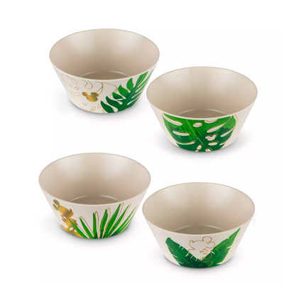 Disney Parks Mickey SilhouetteTropical Bowl Set of 4 New with Tag