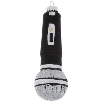 Robert Stanley Microphone Glass Christmas Ornament New with Tag