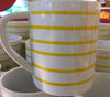 M&M's World Yellow Stripes Ceramic Coffee Mug New