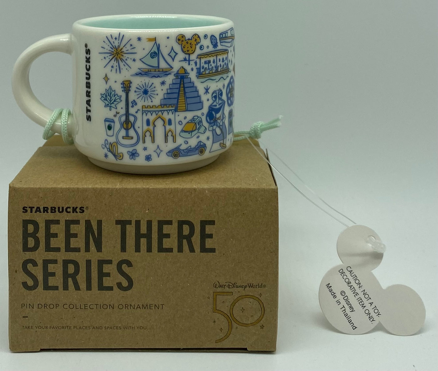 Disney WDW 50th Celebration Starbucks Been There Epcot Ornament Mug Figment New