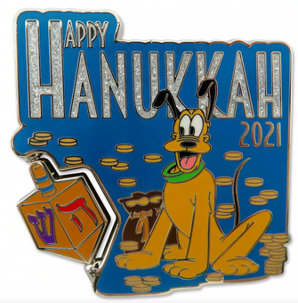 Disney Pluto Hanukkah 2021 Pin Holiday Limited Release New with Card
