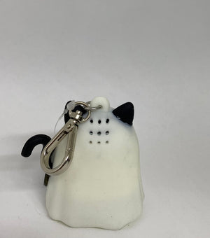 Bath and Body Works 2021 Halloween Ghost Kitty Pocketbac Holder Keychain New
