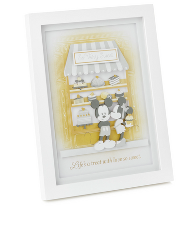 Hallmark Disney Mickey and Minnie Life's a Treat Papercraft Framed Art New