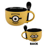 Universal Studios Despicable Me Minion Ceramic Cappuccino Mug with Spoon New