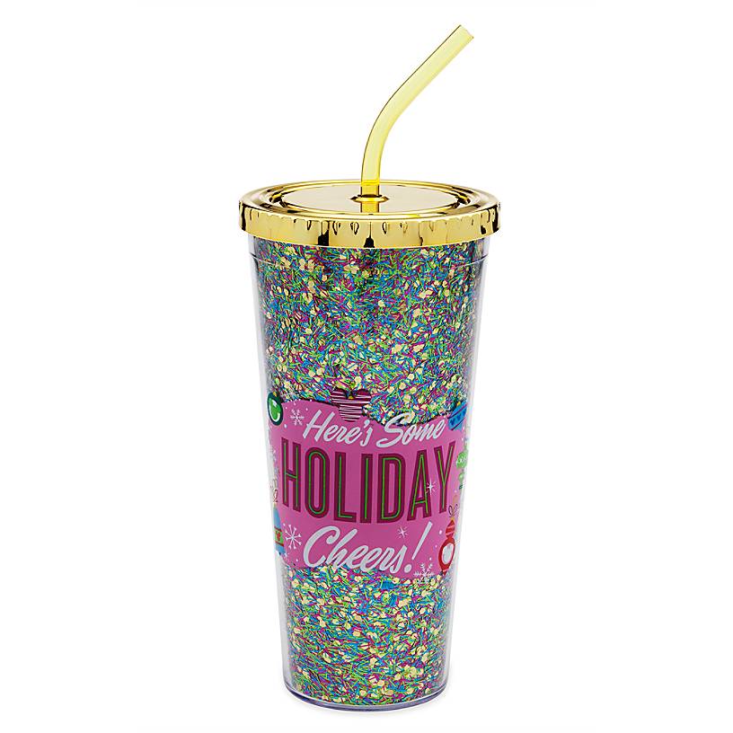 Disney Parks Mickey Mid Century Brights Icon Holiday Tumbler with Straw New