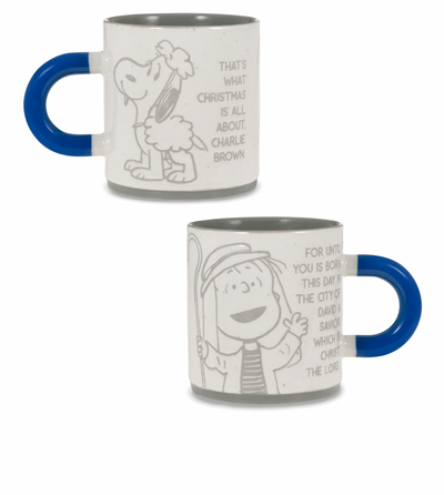 Hallmark Peanuts Linus Nativity Speech Speckled Christmas Coffee Mug 16 oz New