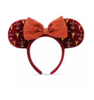 Disney Christmas Minnie Holiday Ear Headband with Bow Cranberry Red New with Tag