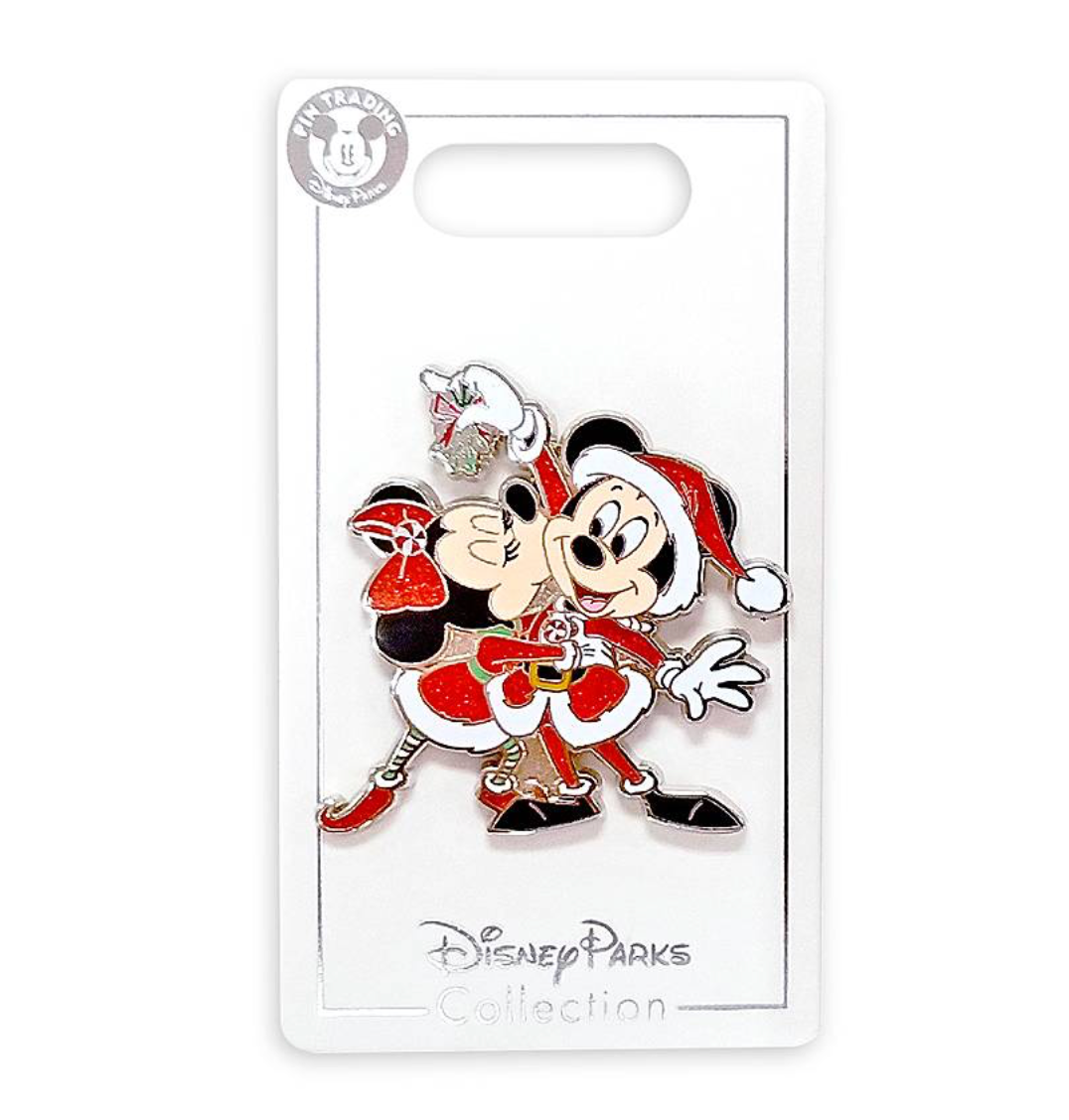 Disney Parks Mickey Minnie Santa Christmas Holiday Pin New with Card