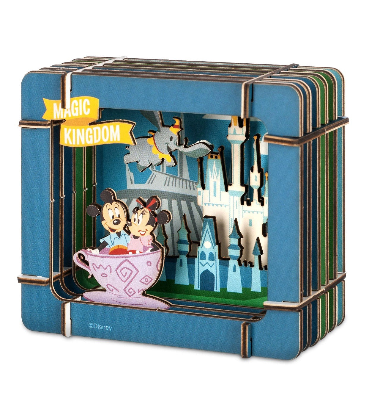 Disney Parks Magic Kingdom Mickey and Minnie Paper 3D Diorama Set New Sealed