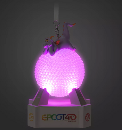 Disney Parks Epcot 40th Figment Spaceship Earth Light-Up Christmas Ornament New