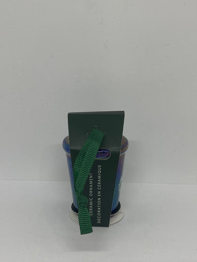 Starbucks 2019 Black Luster Cold Cup Ceramic Christmas Ornament New with Tag
