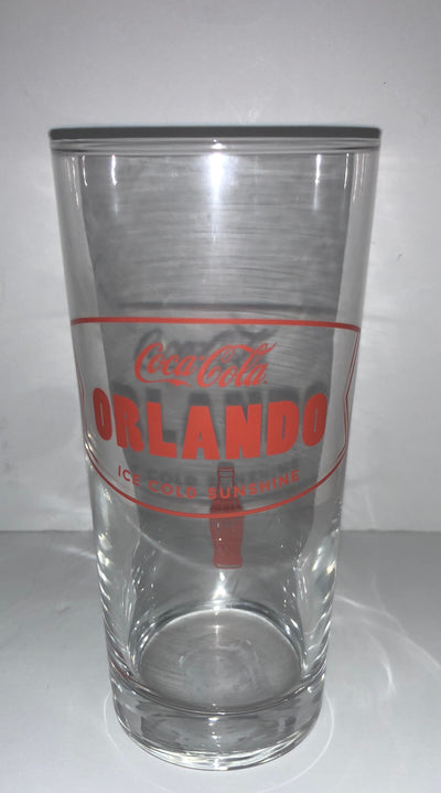 Authentic Coca-Cola Coke Tall Glass Orlando 15.5 oz New