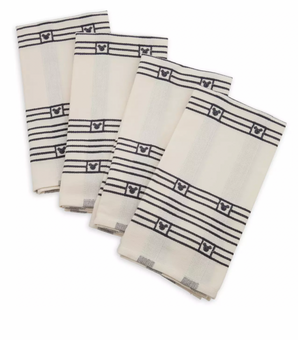 Disney Parks Homestead Mickey Icon Stripes Kitchen Napkins Set of 4 New with Tag