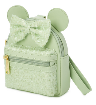 Disney Minnie Mouse Mint Sequined Wristlet by Loungefly New with Tags