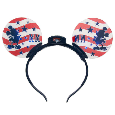Disney Parks Mickey Mouse Americana Glow Ears Headband New with Tags