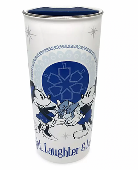 Disney Mickey Minnie Happy Hanukkah Light Laughter and Latkes Travel Tumbler New