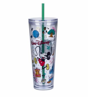 Disney Parks Mickey Walt Disney World Starbucks Tumbler with Straw New