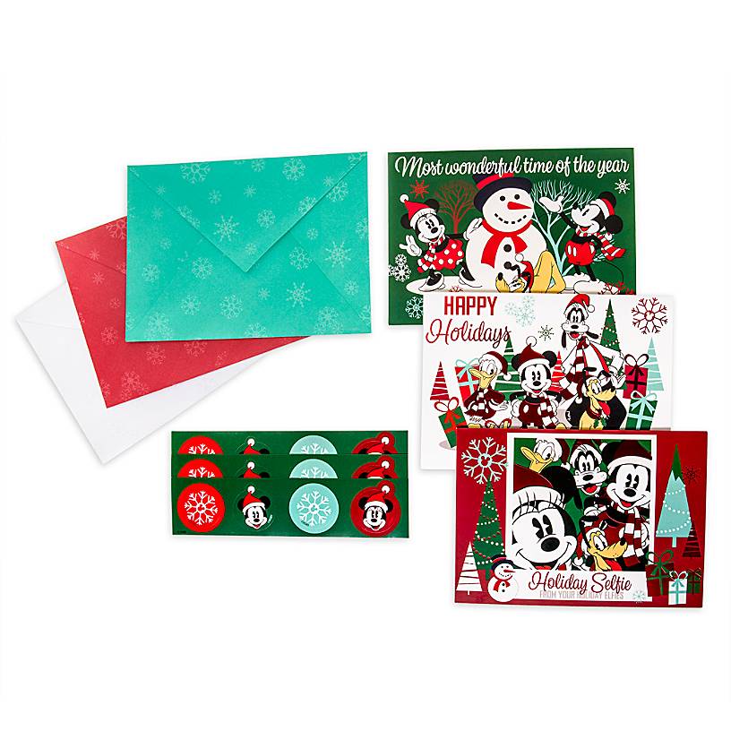 Disney Store Mickey Mouse and Friends Holiday Card Set New with Box