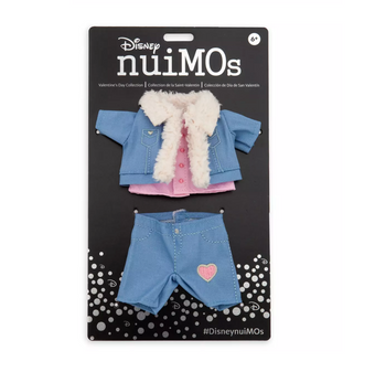 Disney NuiMOs Outfit Valentine's Day Sherpa Lined Heart Denim Jacket Jeans New