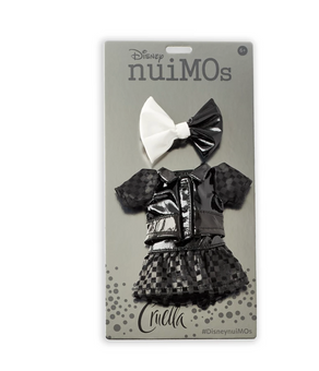 Disney NuiMOs Outfit Cruella Faux Leather Jacket with Skirt and Bow New w Card
