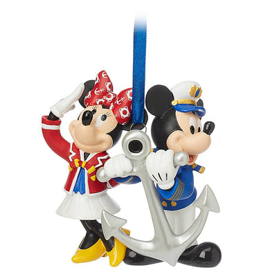 Disney Cruise Line Christmas Captain Mickey and Minnie Ornament New with Tags