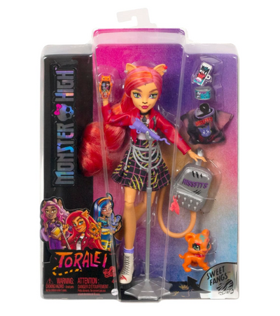Mattel Monster High Doll Toralei Stripe With Pet Colorful Streaked Hair New