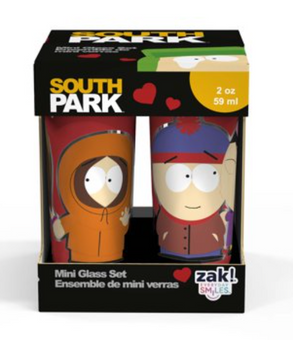 Zak Everyday Smiles South Park 4-piece Valentine Mini Glass Set New with Tag