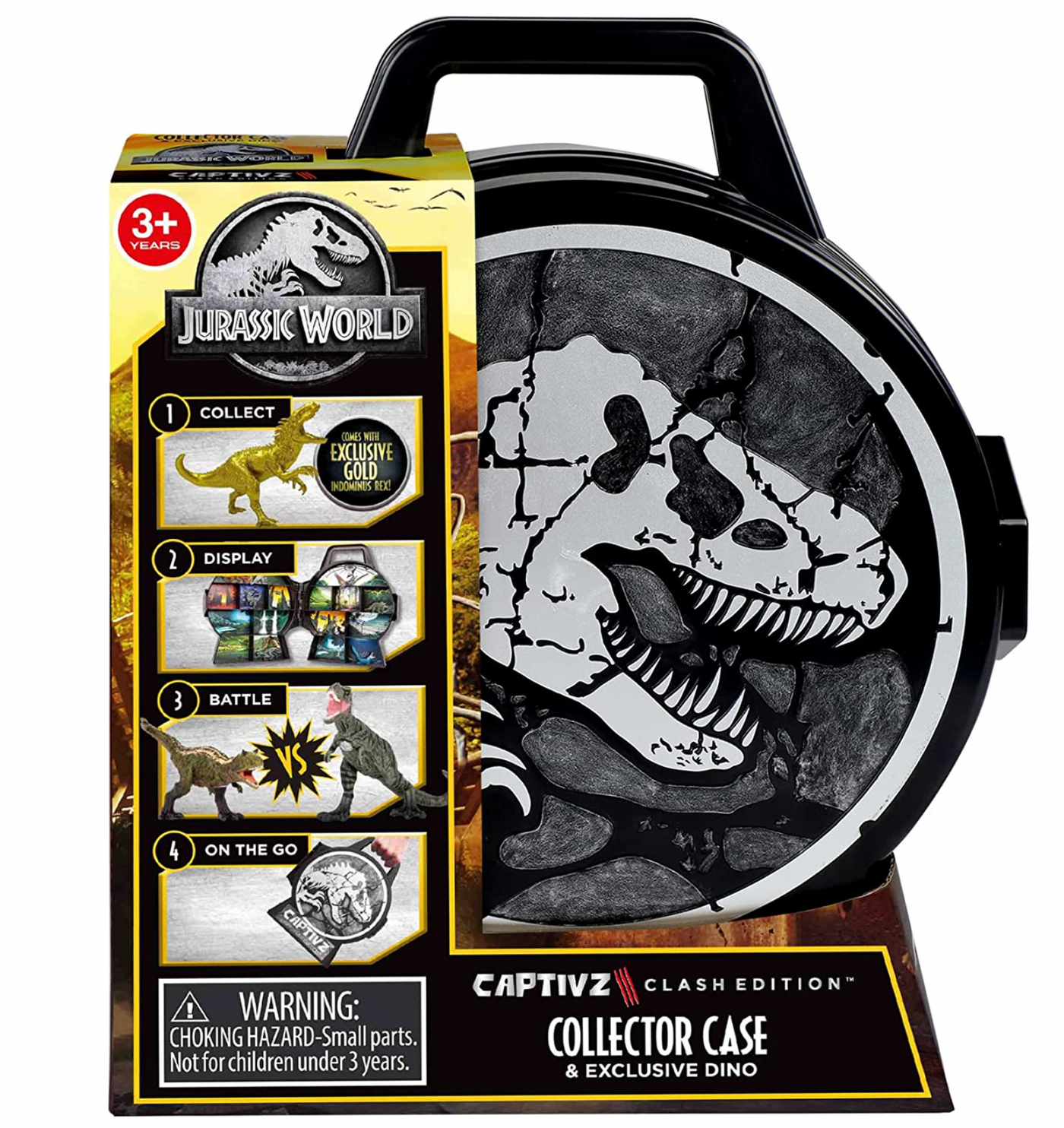 Jurassic World CAPTIVZ Clash Edition Collector Case & Gold Indominus Rex New