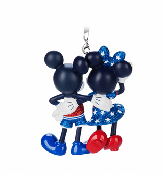 Disney Parks Mickey and Minnie Americana Figural Christmas Ornament New with Tag