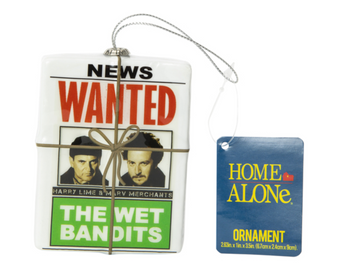 Home Alone The Wet Bandits Wanted Decoupage Christmas Tree Ornament New With Tag