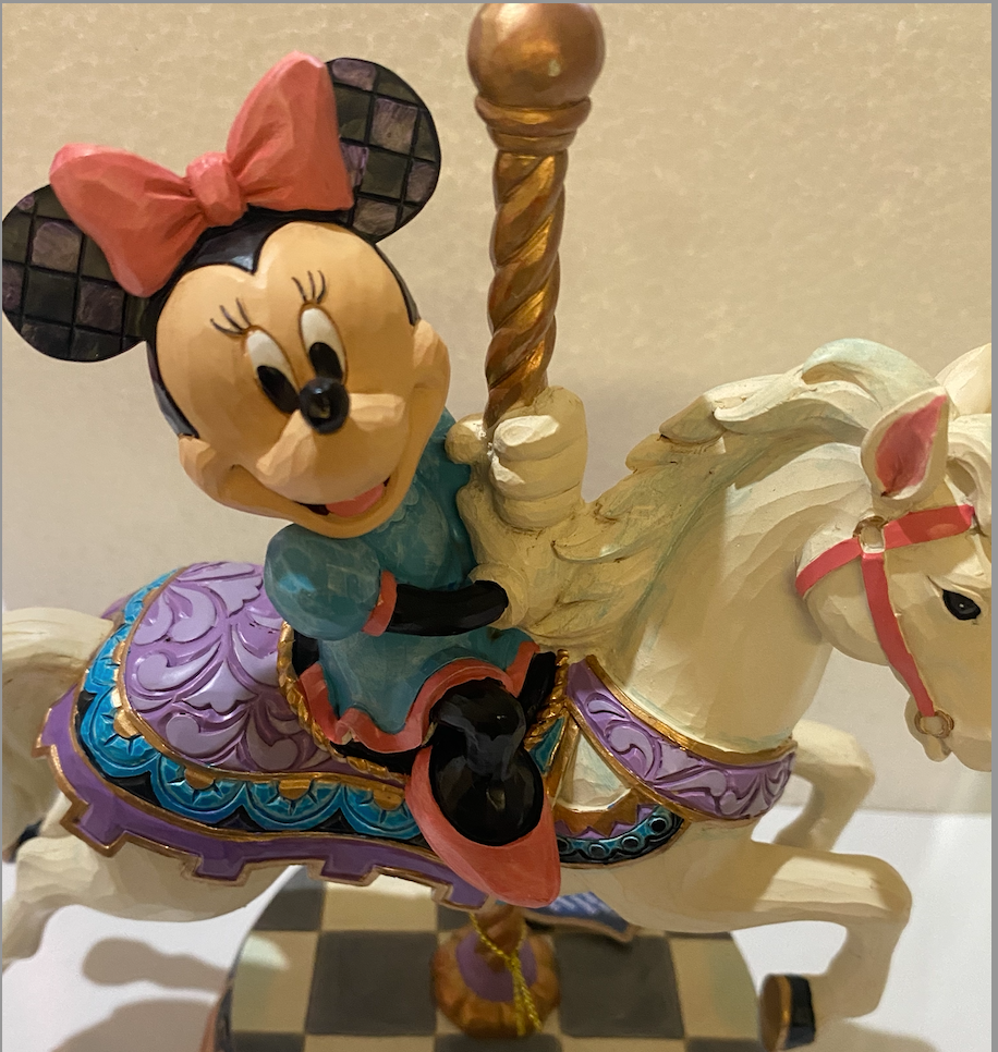 Disney Parks Jim Shore 50th Minnie Mouse Charming Carousel Figurine New With Box