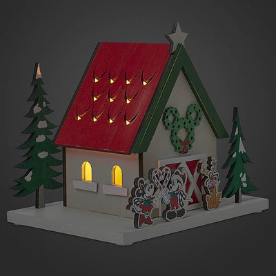 Disney Parks Yuletide Farmhouse Mickey and Friends Holiday Light-Up Barn New