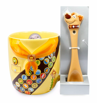 Disney Up Russell and Dug Ceramic Coffee 17oz Mug and Spoon Set New