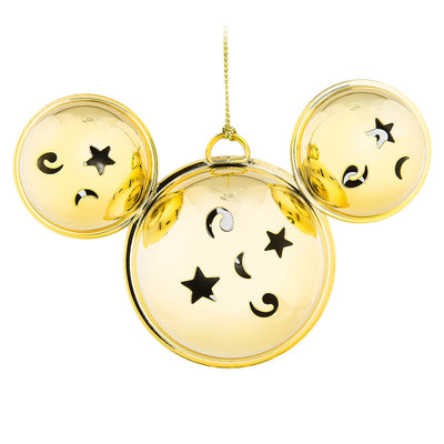 Disney Parks Mickey Mouse Bell Ornament Gold Christmas New With Tags