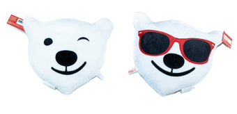 Authentic Coca-Cola Polar Bear Wink Sunglasses Emoji Pillow New with Tags