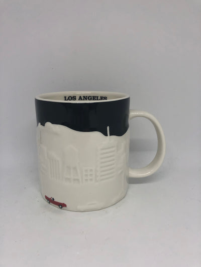 Starbucks Global Icon City Black Los Angeles Relief Ceramic Coffee Mug New