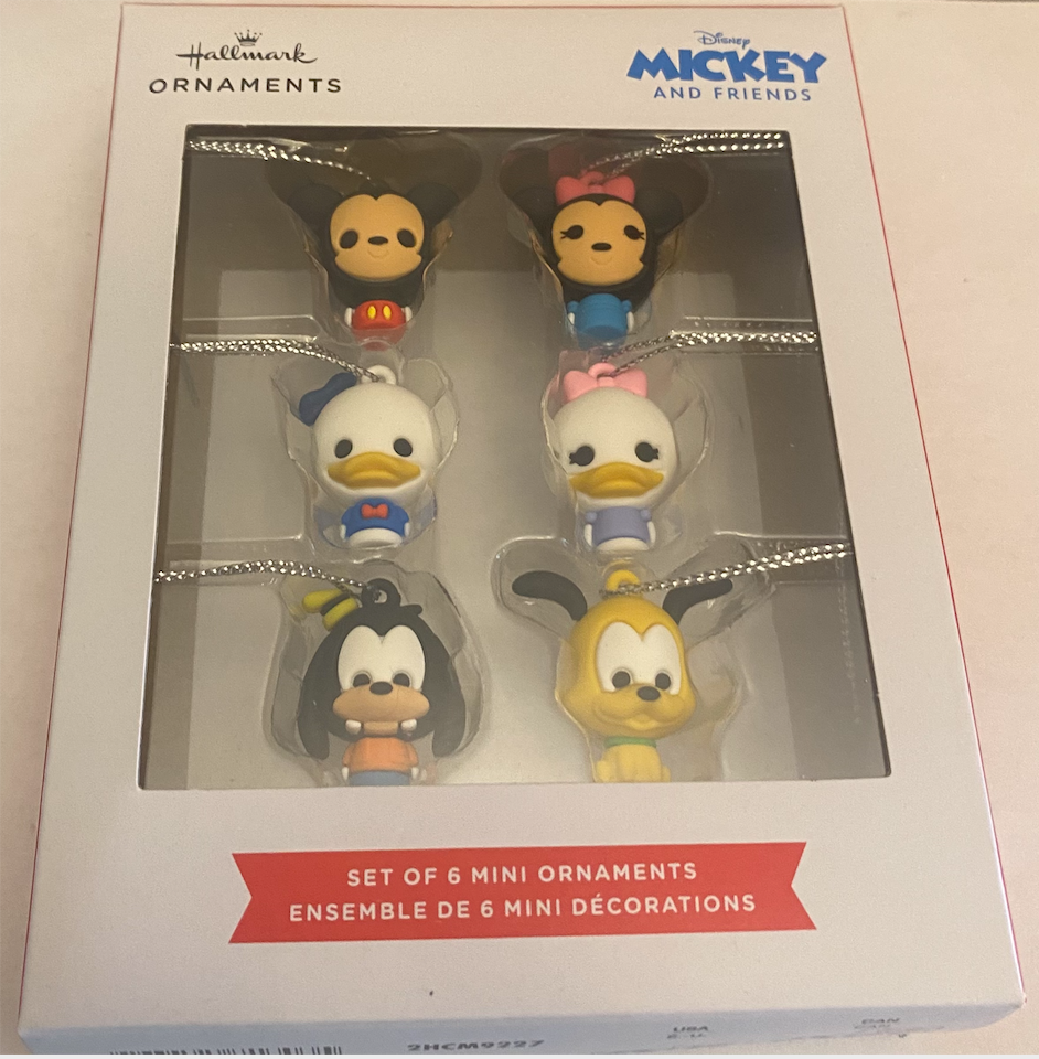 Hallmark Disney Mickey And Friends Set of 6 Mini Christmas Ornament New with Box