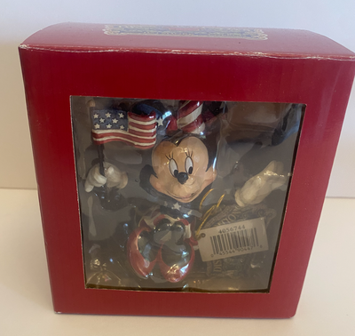 Disney Jim Shore Traditions Minnie Mouse American Flag Figurine New with Box