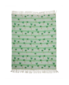Disney Parks Mickey Icon Tropical Woven Throw Blanket New with Tag