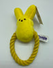 Peeps Easter Peep Yellow Bunny Pet Toy Rope Ring Plush New with Tag