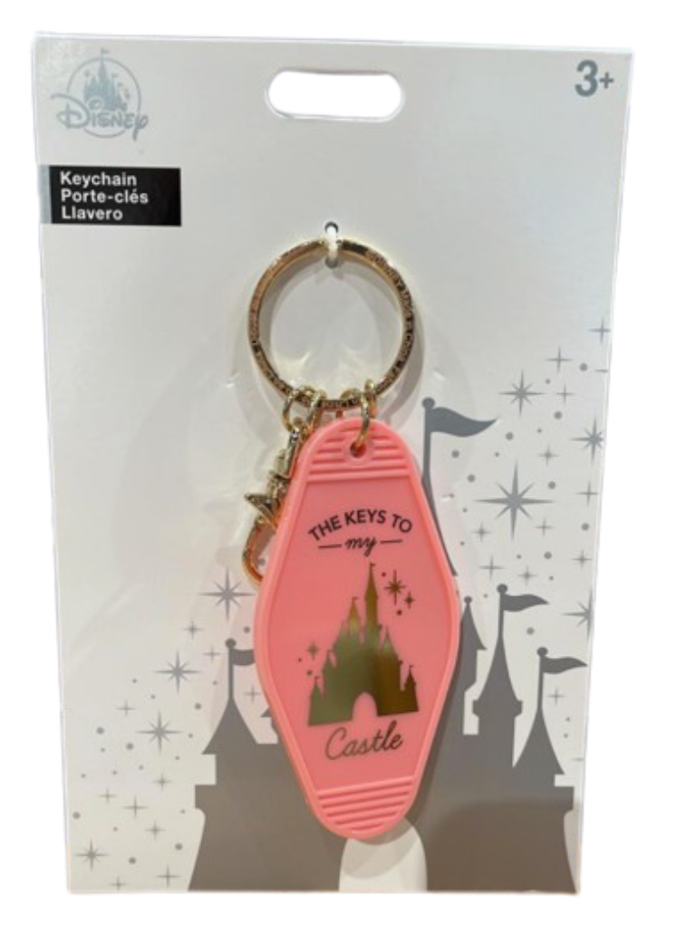 Disney Parks WDW The Keys To My Castle Pink Keychain New with Tag