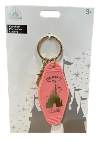 Disney Parks WDW The Keys To My Castle Pink Keychain New with Tag