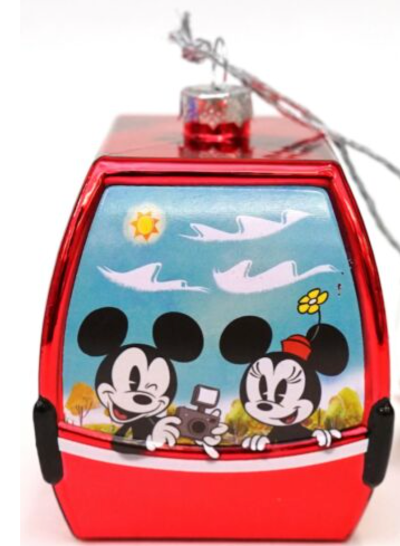 Disney Parks Skyliner Mickey and Friends Glass Christmas Ornament New with Tag