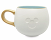 Disney Parks Mickey Icon Enjoy Gold White Coffee Mug New with Tags
