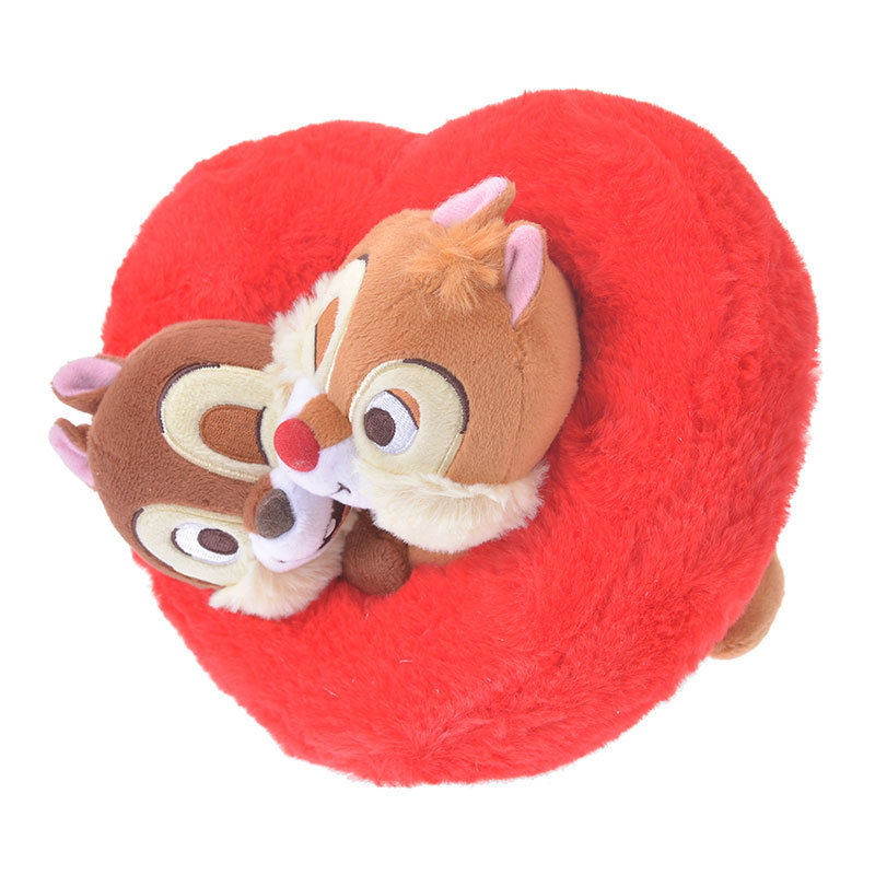 Disney Store Japan Valentine Chip 'n Dale Heart Plush New with Tags