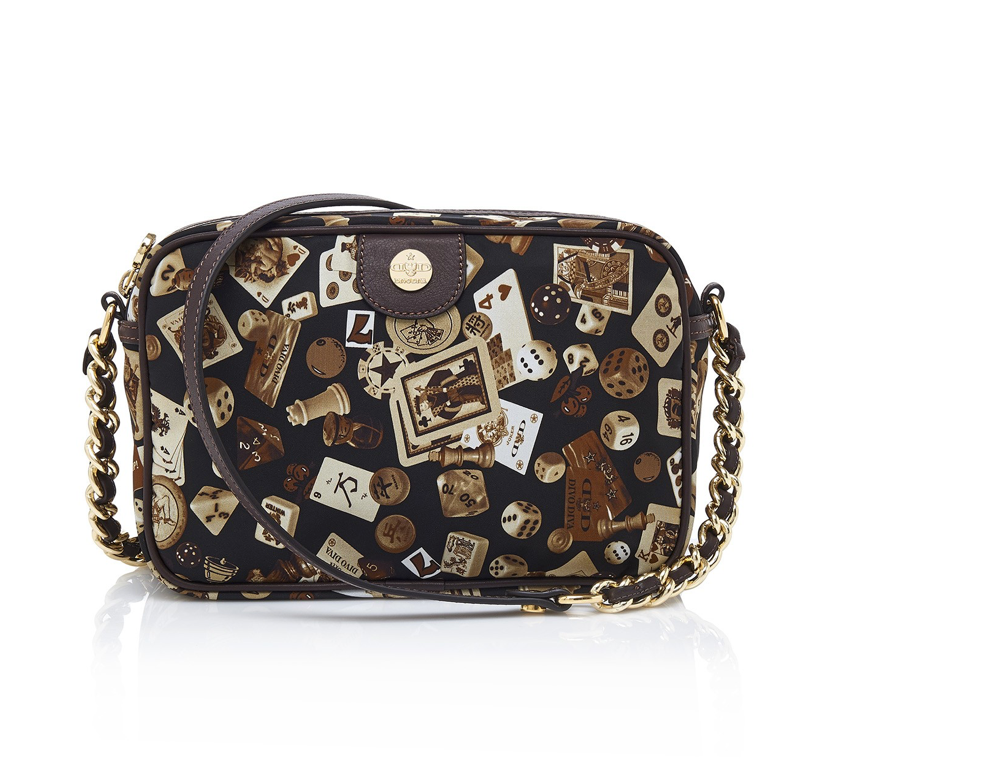 Las Vegas Life is a Game All Brown Bag Crossbody Made in Italy Divo Diva New