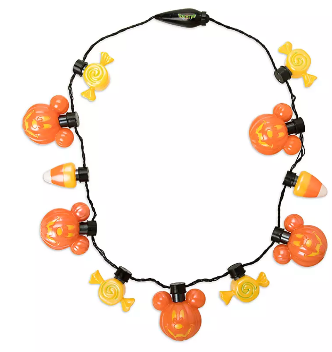 Disney Parks Mickey Mouse Halloween Glow Necklace New with Tags