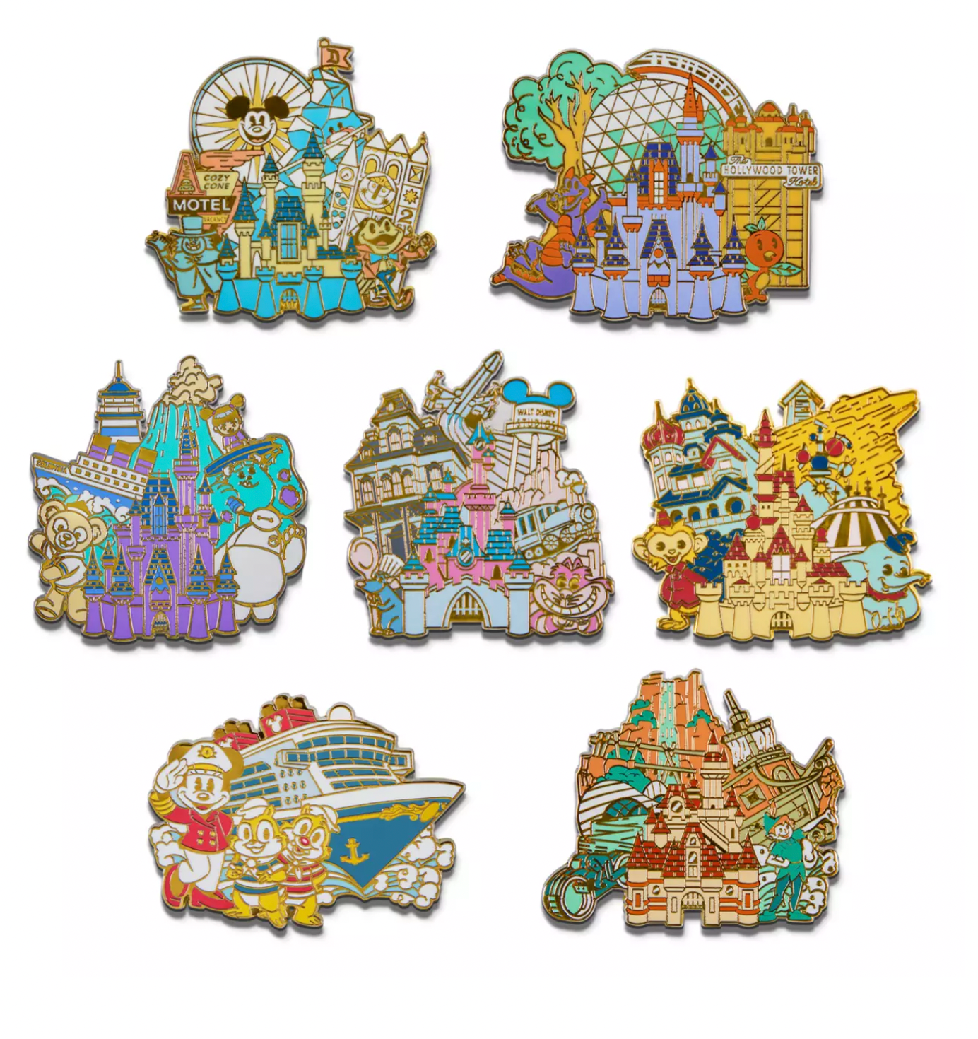 Disney D23 Exclusive Gold Member Collector Mickey Parks Pin Set 2022 New
