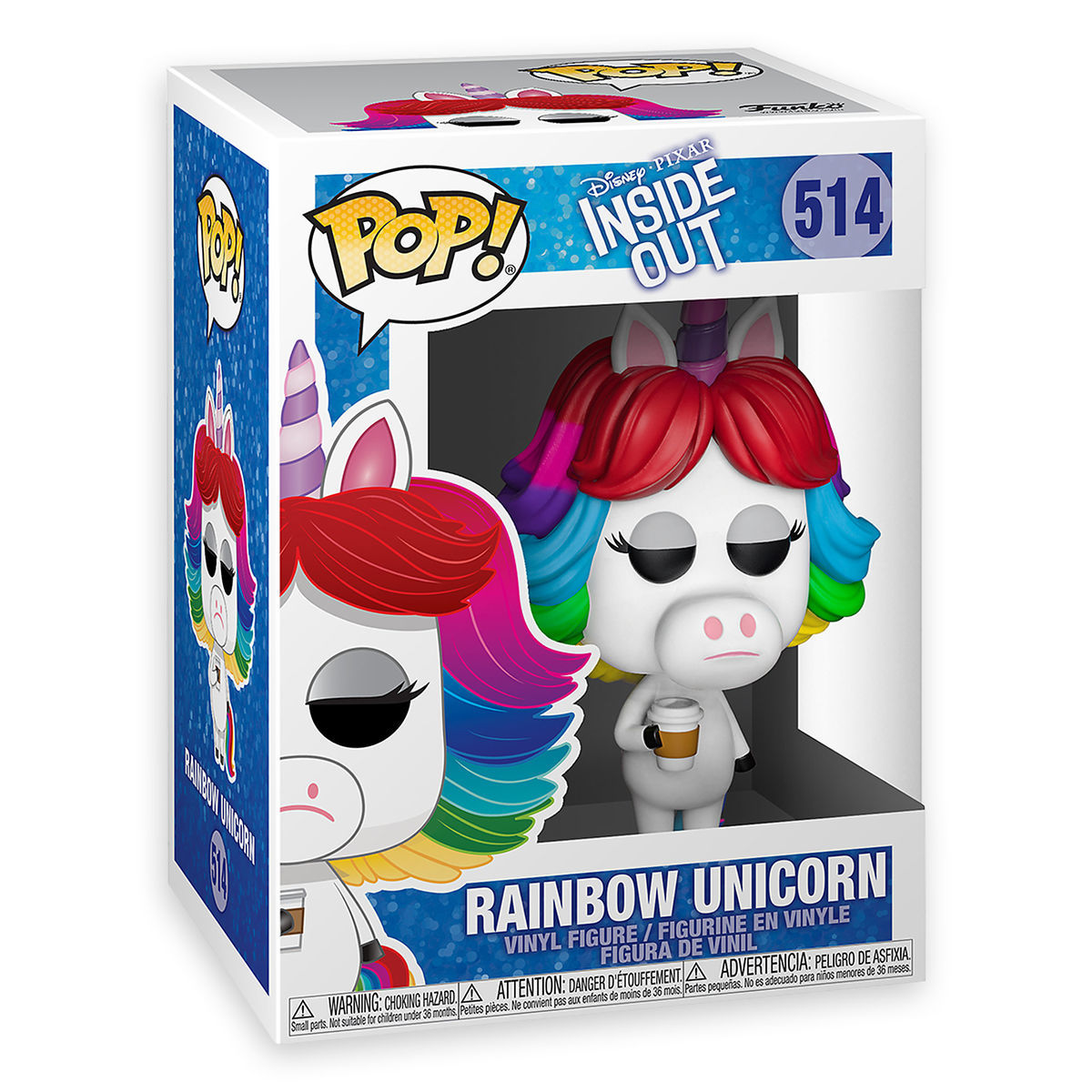 Disney Parks Exclusive Inside Out Rainbow Unicorn Funko Pop New with Box