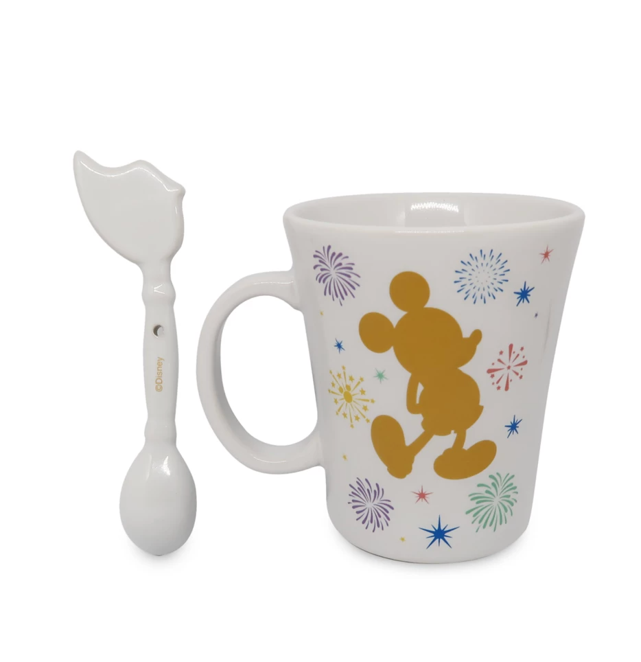 Disney Unlock Your Imagination Key Coffee Mug and Spoon Set New